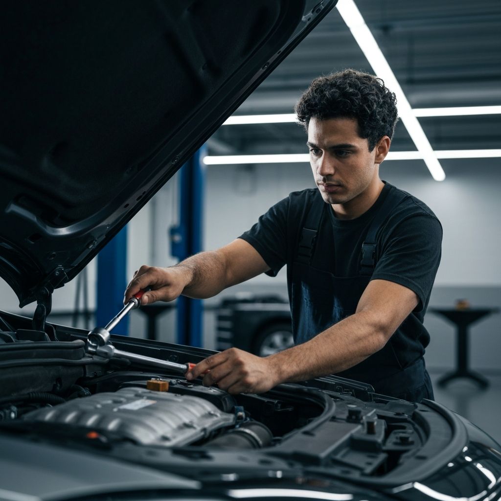 Professional mechanic at work